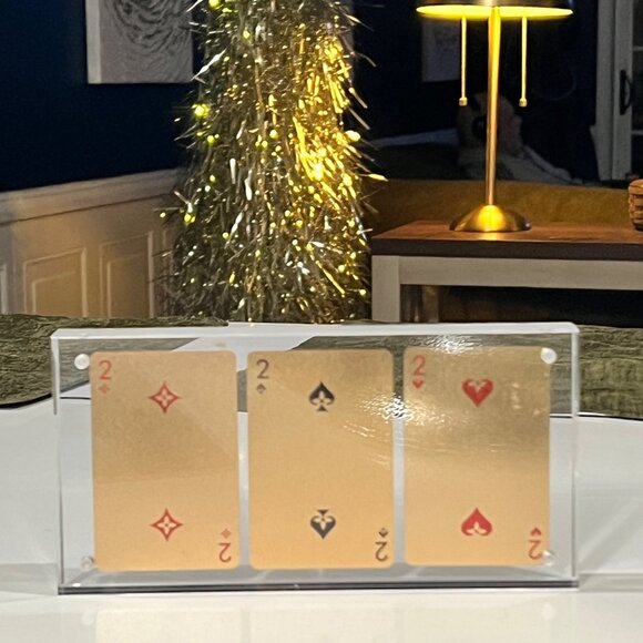 Louis Vuitton Gold Foil Damier #2 x 3 Playing Card Set - Picture 3 of 8